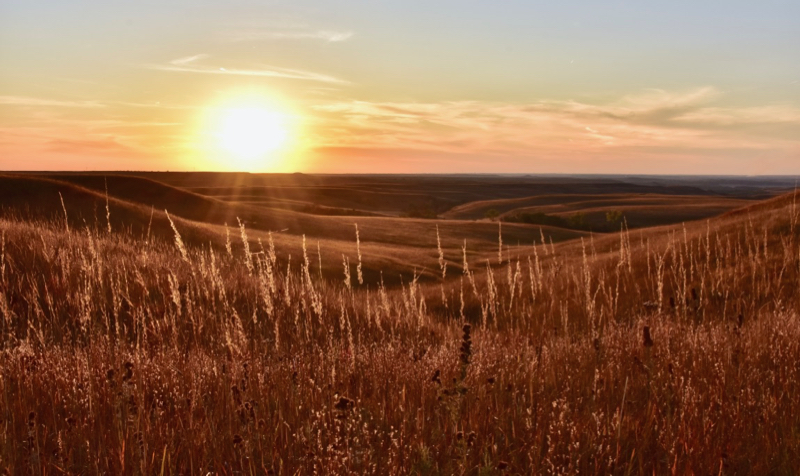 Sunset at Prairie - photo by Barbara Van Slyke Sunset at Prairie